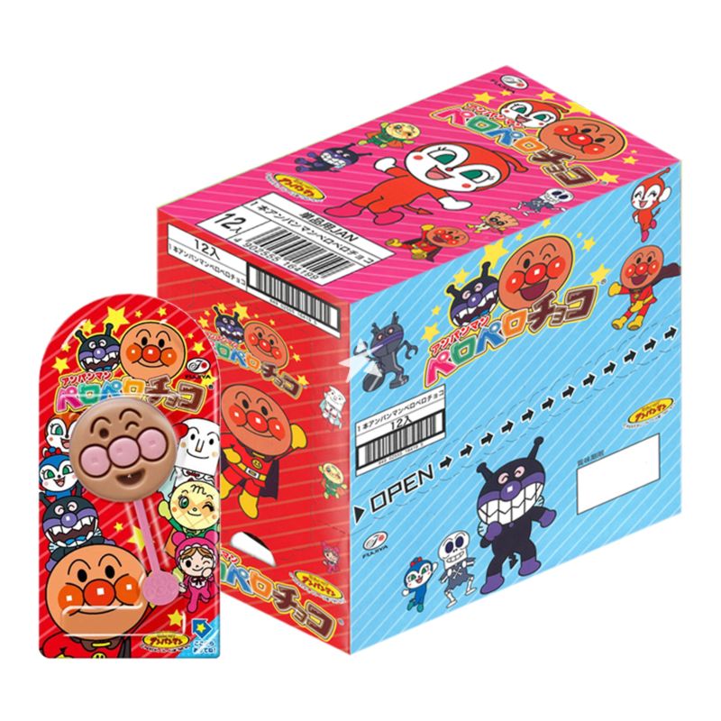 Fujiya Anpanman Chocolate Lollipop不二家面包超人巧克力棒棒糖12支装 12gx12pcs