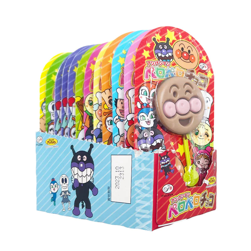 Fujiya Anpanman Chocolate Lollipop不二家面包超人巧克力棒棒糖12支装 12gx12pcs