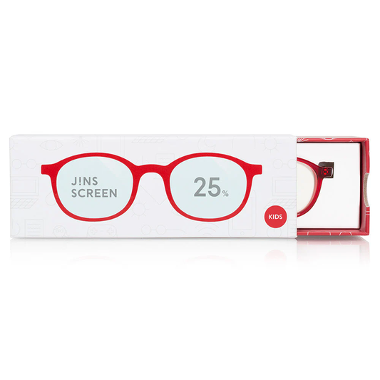 Jins 25% Blue Light Cut Kids Daily Glasses-Red/日本Jins防蓝光儿童眼镜-红色