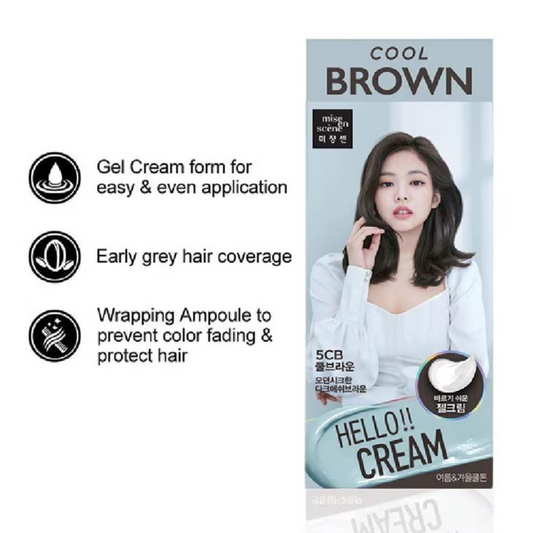 MISE EN SCENE Hello Cream-5CB Cool Brown爱茉莉染发膏-5CB 黑茶色