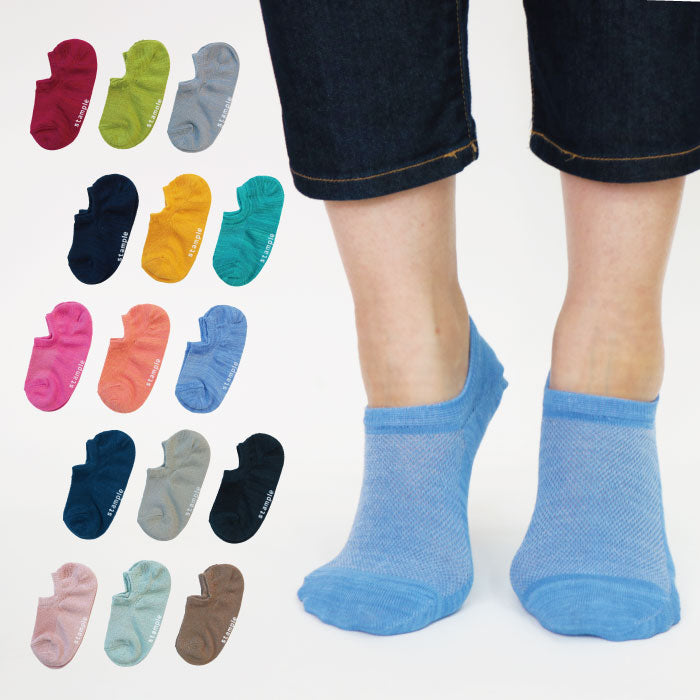 Stample Mix Low-cut Socks ColorC 3Pairs/Stample混色脚踝袜 C款色 3双装 16-25cm 4yrs-Adult