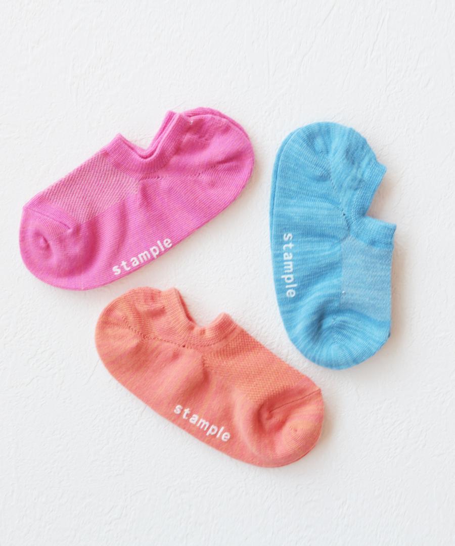 Stample Mix Low-cut Socks ColorC 3Pairs/Stample混色脚踝袜 C款色 3双装 16-25cm 4yrs-Adult