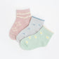 Stample Pale Flower Baby Ankle Socks 3Pairs/Stample花朵宝宝脚踝袜 3双装 11-13cm 0-1yr