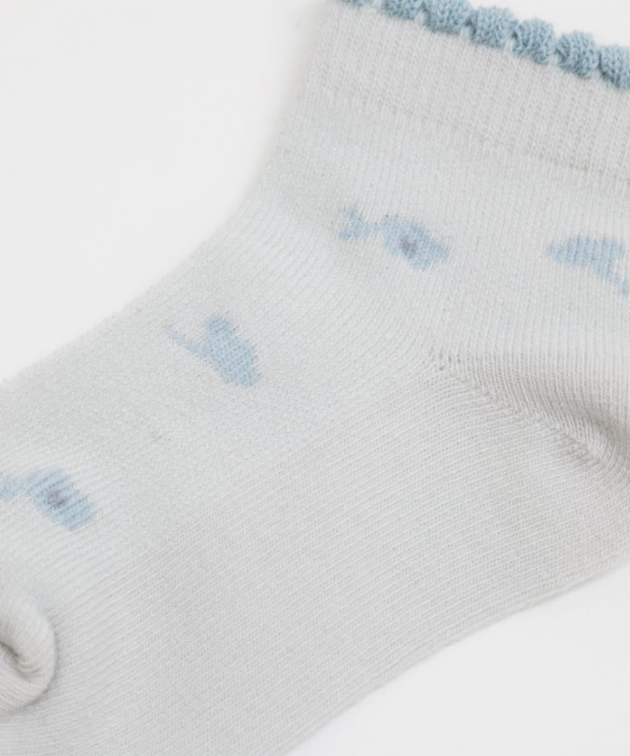 Stample Pale Flower Baby Ankle Socks 3Pairs/Stample花朵宝宝脚踝袜 3双装 11-13cm 0-1yr