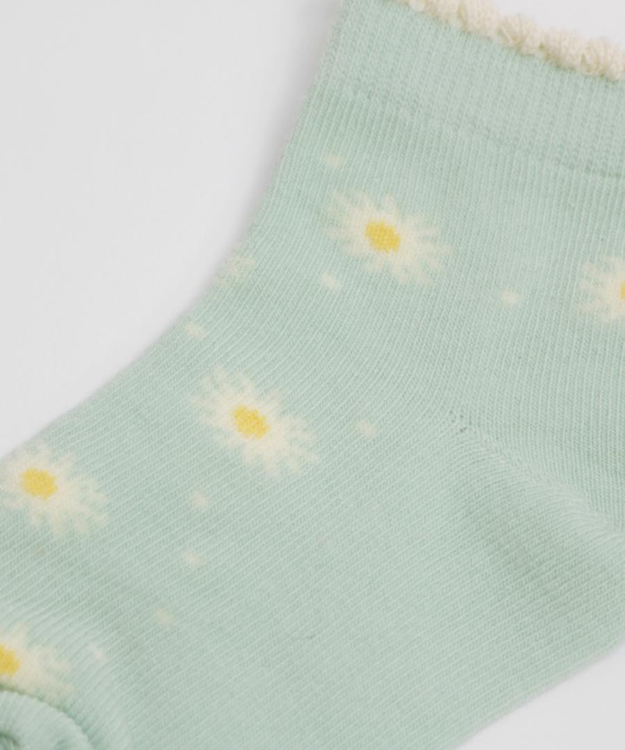 Stample Pale Flower Baby Ankle Socks 3Pairs/Stample花朵宝宝脚踝袜 3双装 11-13cm 0-1yr