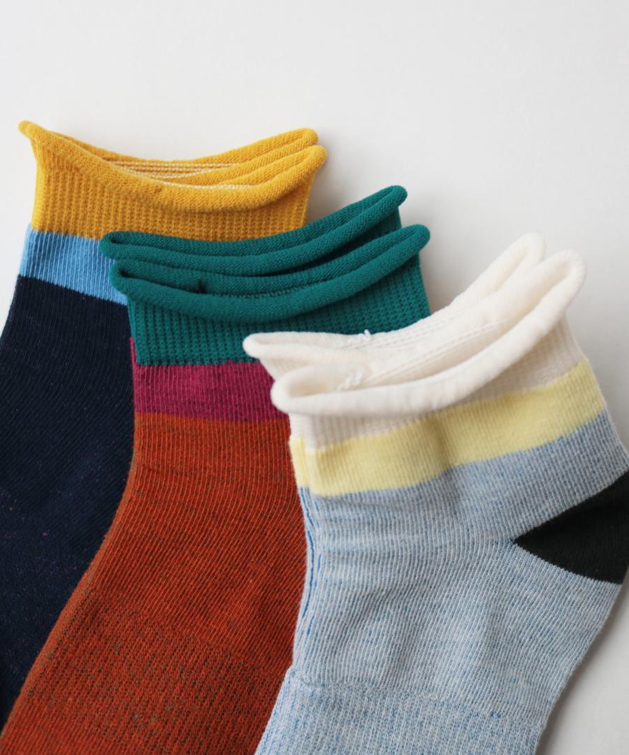 Stample Layer Color Ankle Socks 3Pairs/Stample叠色儿童脚踝袜 3双装 16-18cm 4-6yrs