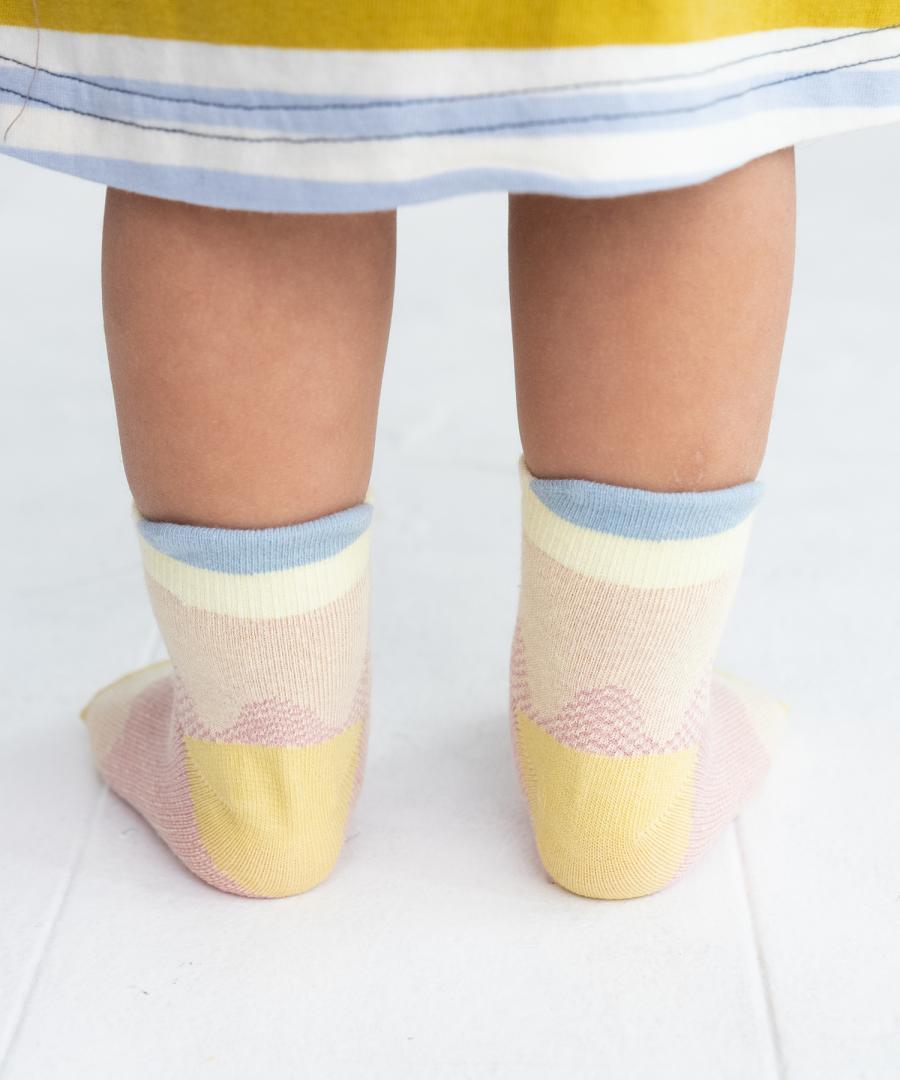 Stample Light Mesh Baby Ankle Socks-Girl Color 3Pairs/Stample网格织纹宝宝脚踝袜 温柔色 3双装 11-13cm 0-1yr