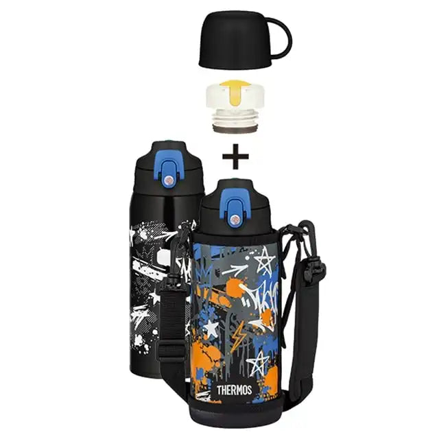 Thermos  Kids Vacuum Insulated 2 Way Bottle-Black Blue膳魔师真空两用儿童保温杯-蓝黑 800ml