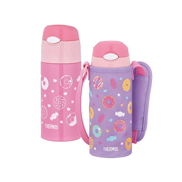 Thermos Kids Vacuum Insulated Straw Bottle-Pink Donuts膳魔师真空吸管儿童保温杯-粉色甜甜圈 400ml