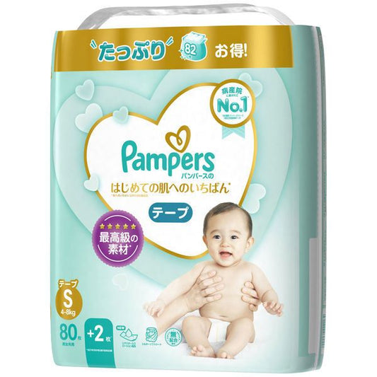 Pampers Premium Care Baby Diapers-Tape Style帮宝适一级帮纸尿裤增量版 S 4-8kg 82pcs