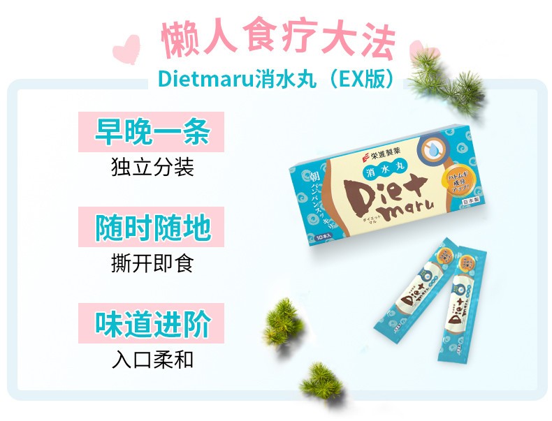 60%OFF!!!临期特价2023.7.26 Eishin Diet Supplyment众多明星推荐款！荣进制药消水丸 10条装