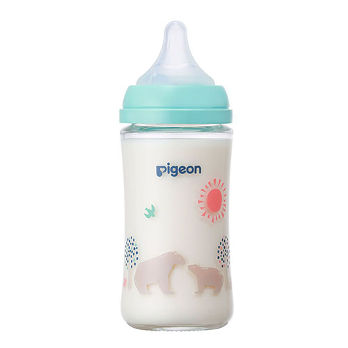 Pigeon Milk Bottle - Glass 贝亲三代玻璃奶瓶240ml Cutie Bear